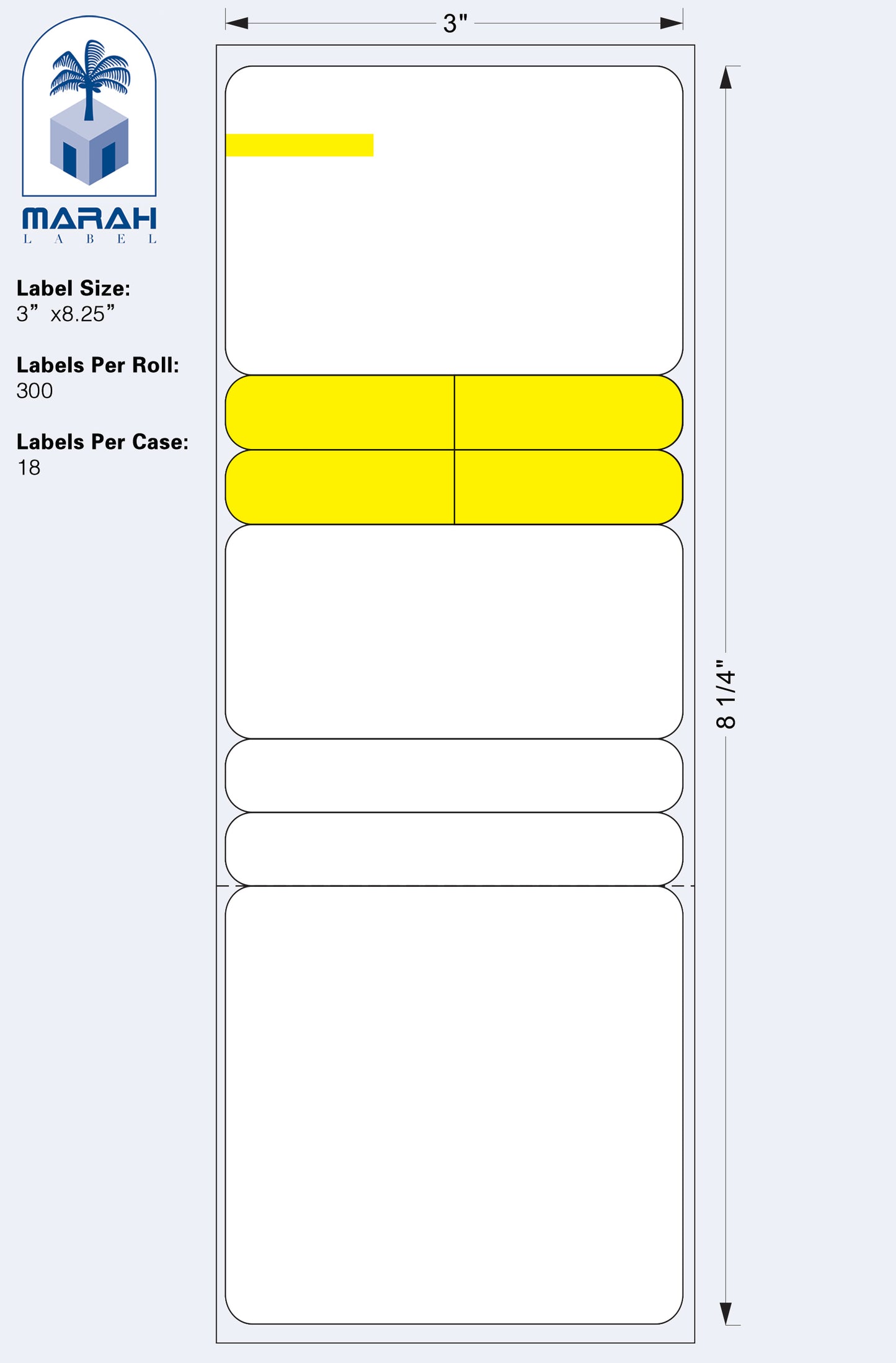 Thermal Prescription Label Dimensions